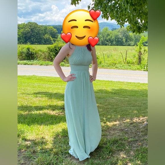 Azazie Gaia Dusty Sage Bridesmaid Dress - Picture 8 of 8